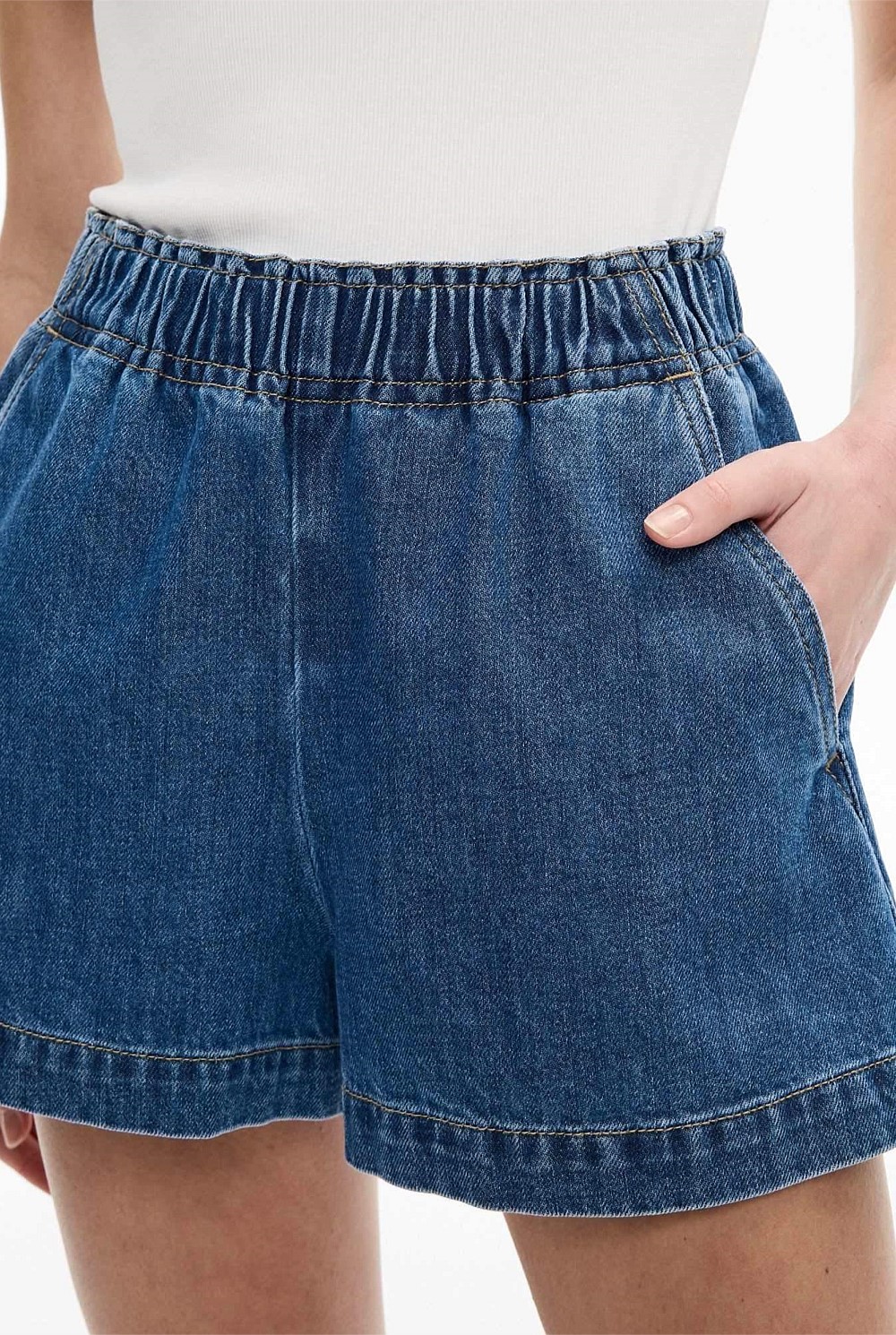 Denim Pull On Shorts
