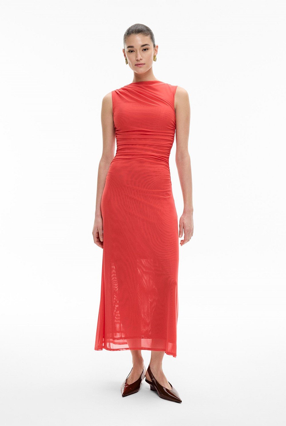 Mesh Drape Tank Dress