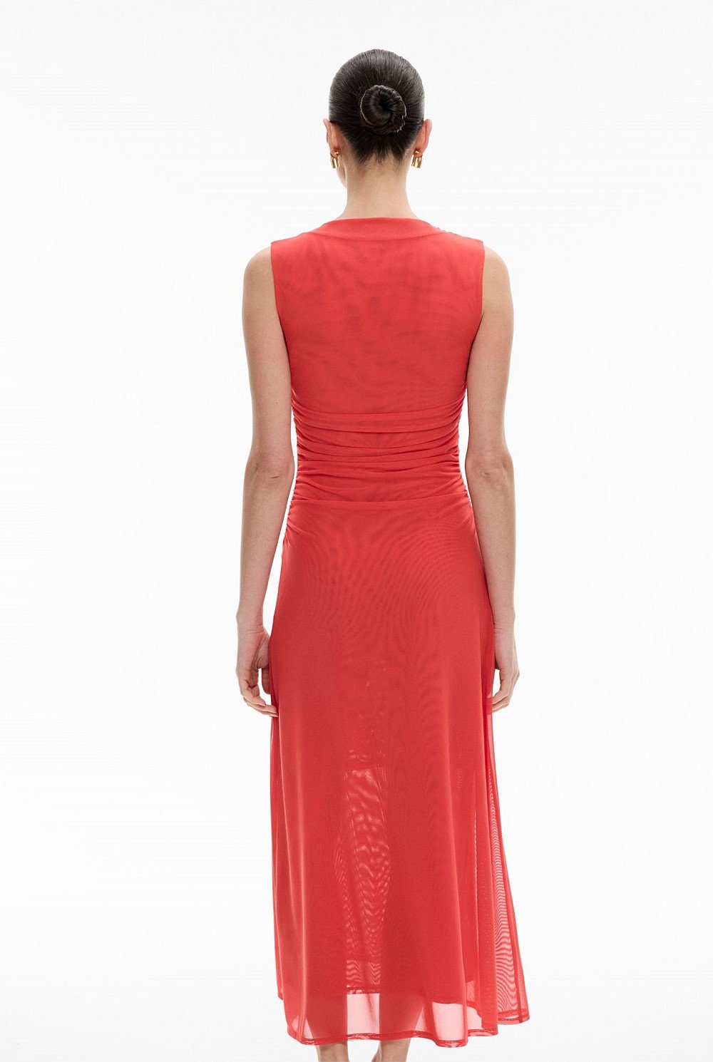Mesh Drape Tank Dress
