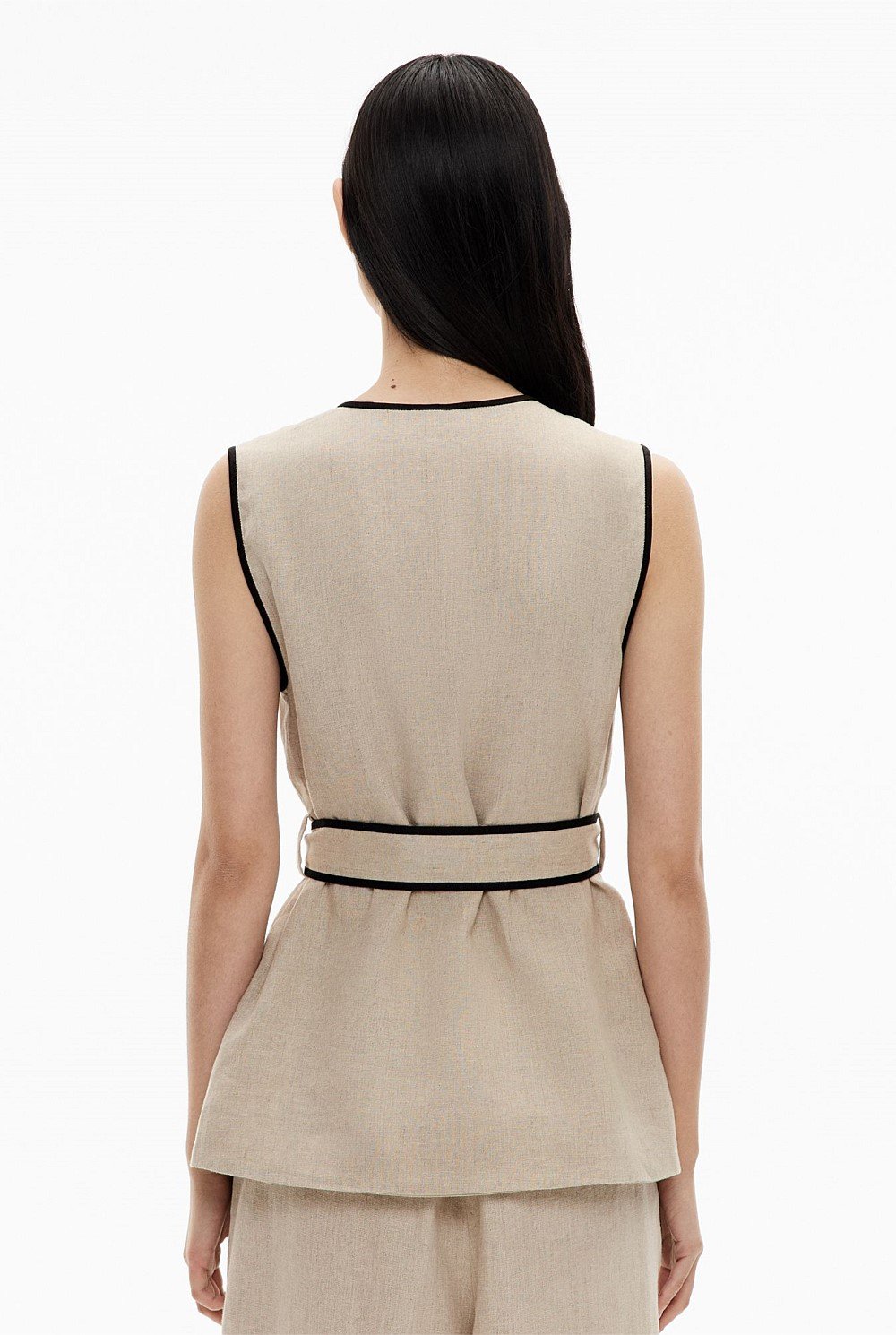 Contrast Tie Shirt