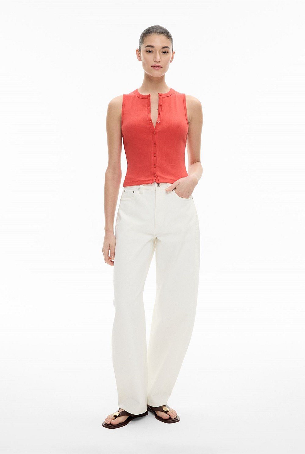 Button Through Tank Top