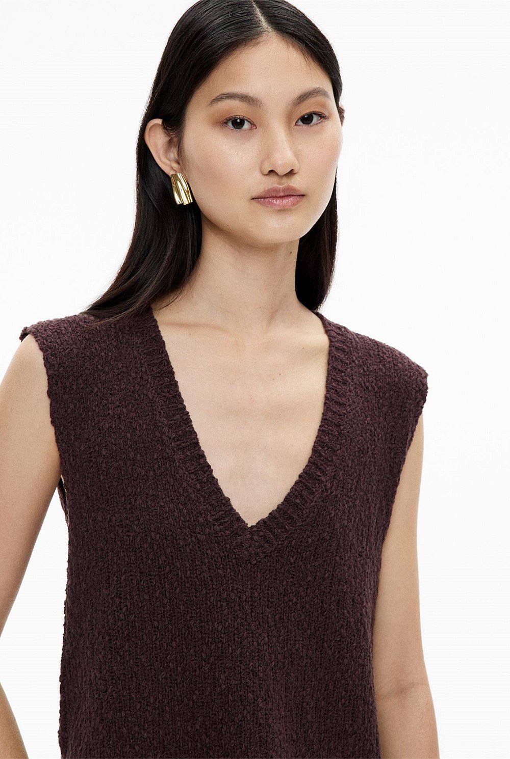 Textured V Neck Tank Top