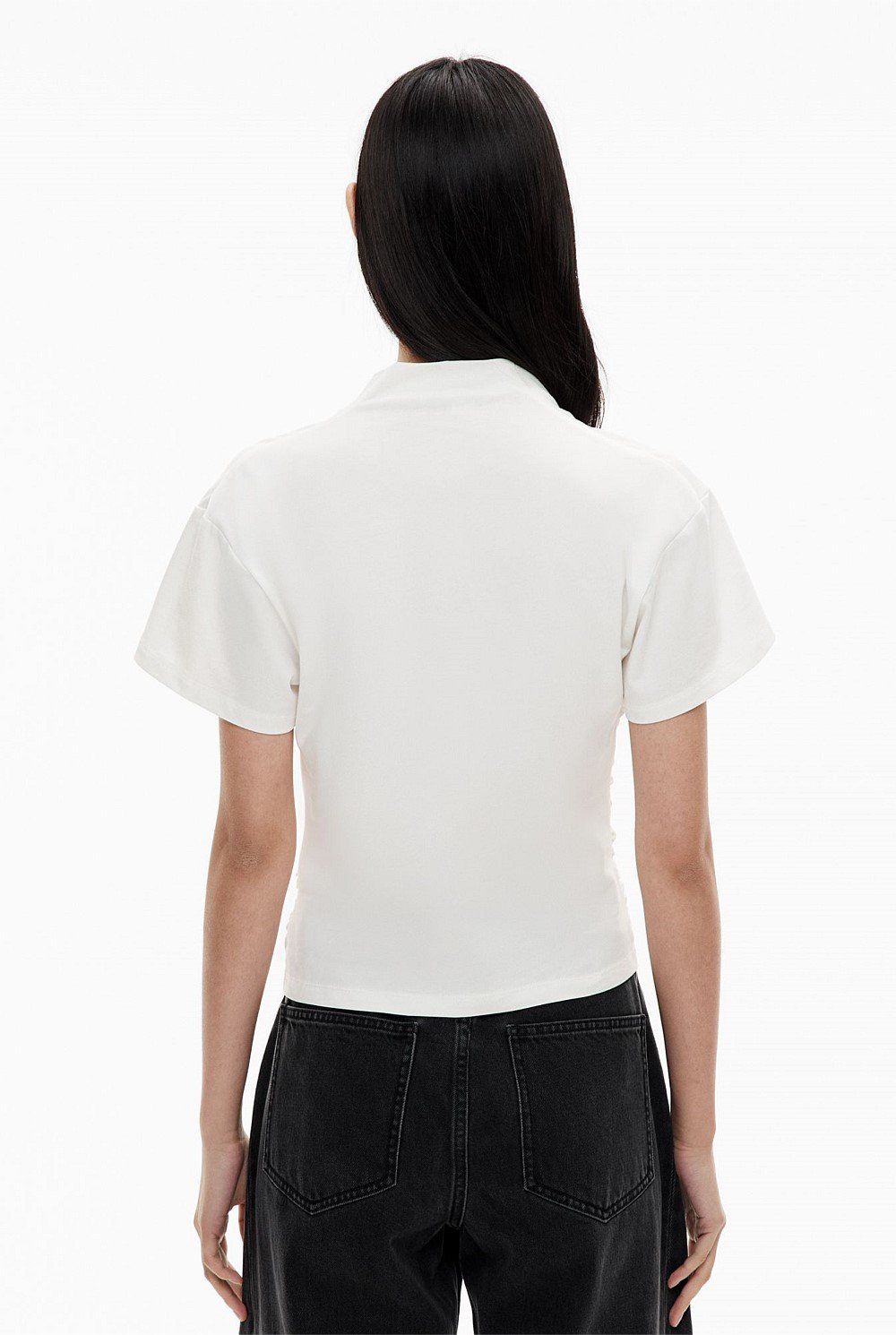Gathered V Neck T-Shirt