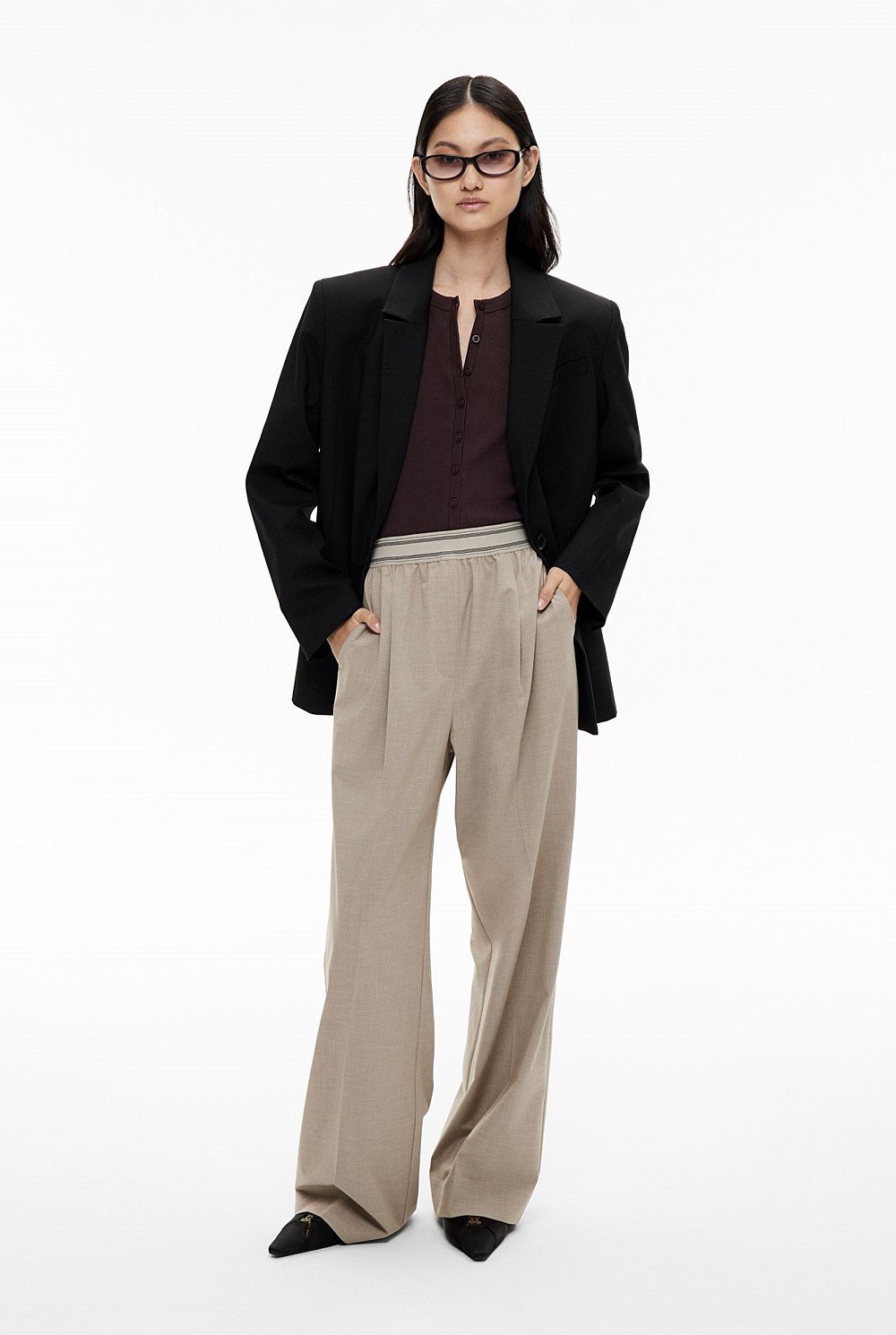 Elastic Detail Pants