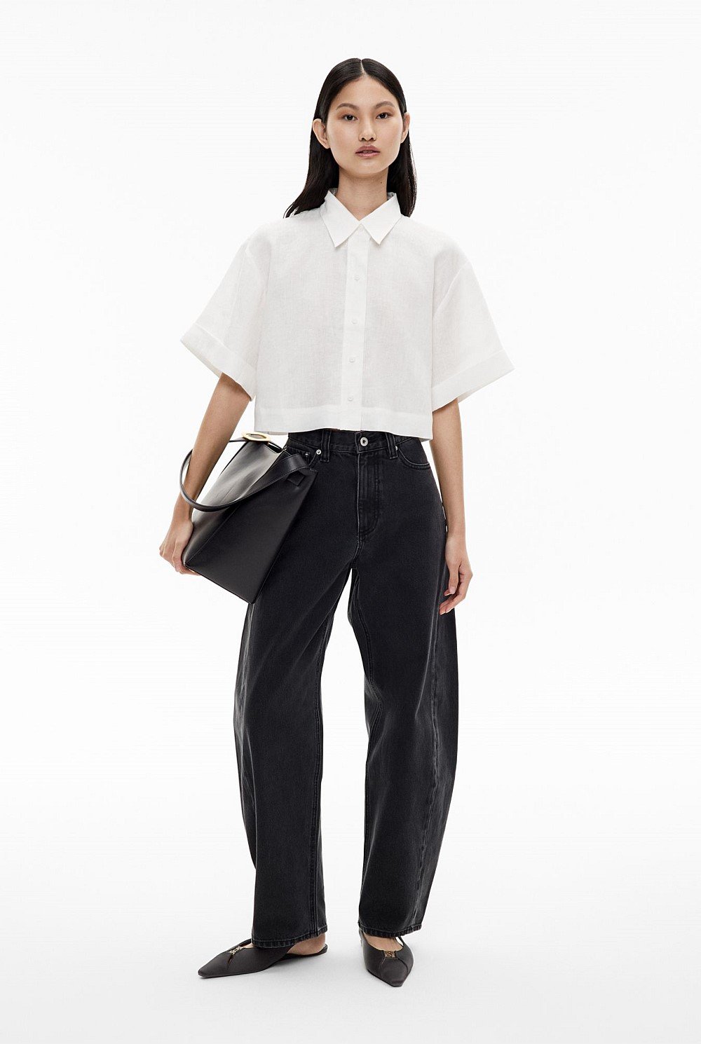 Linen Crop Shirt