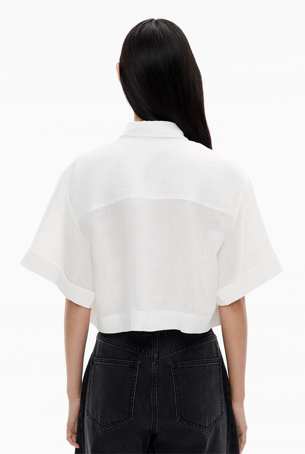 Linen Crop Shirt