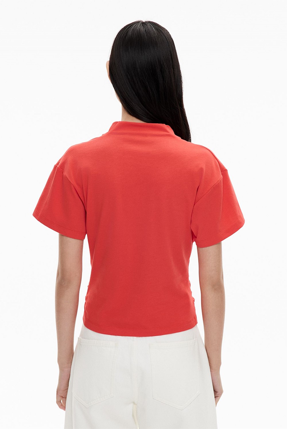 Gathered V Neck T-Shirt