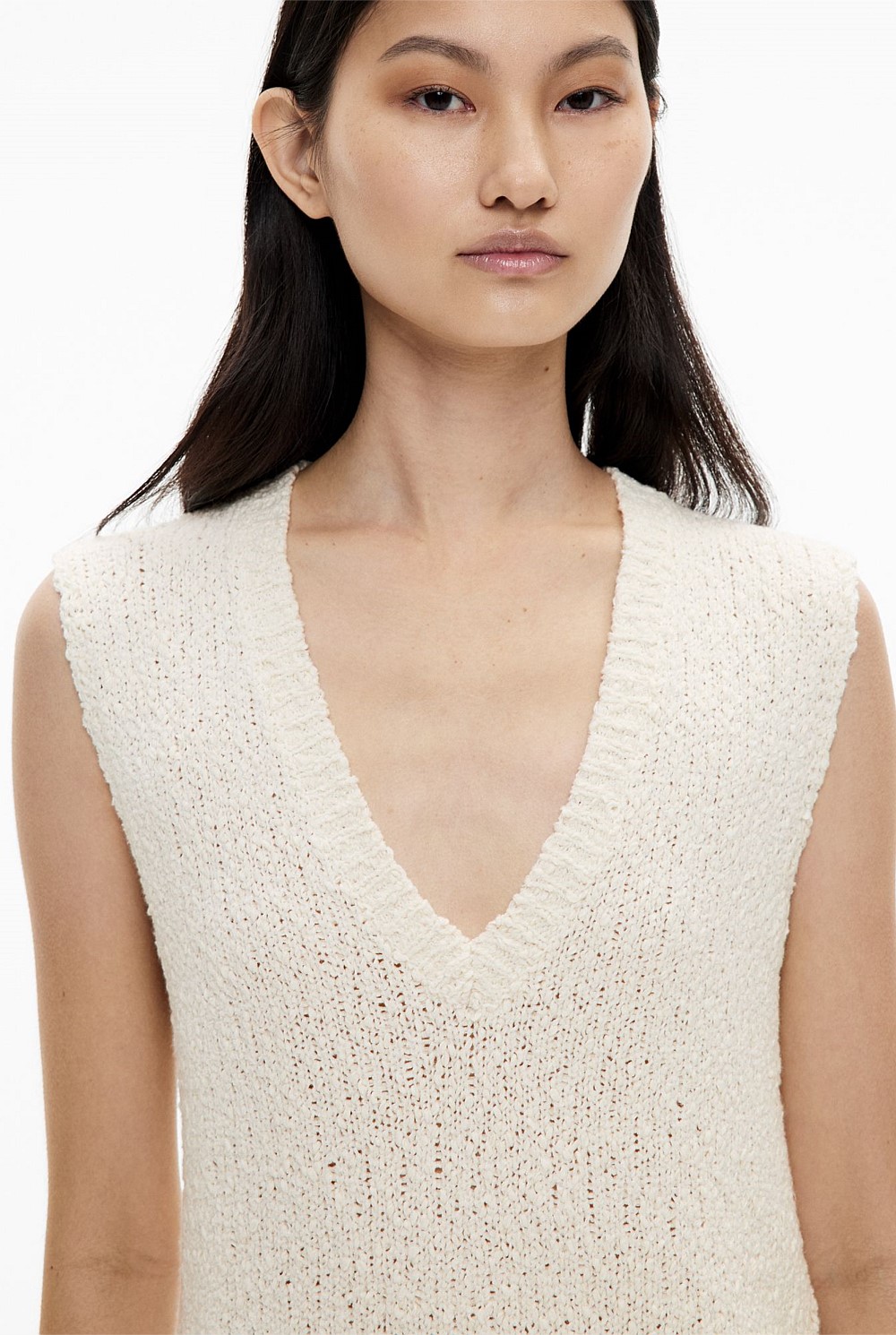 Textured V Neck Tank Top