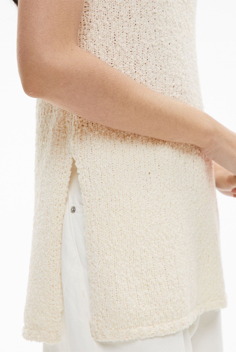 Textured V Neck Tank Top