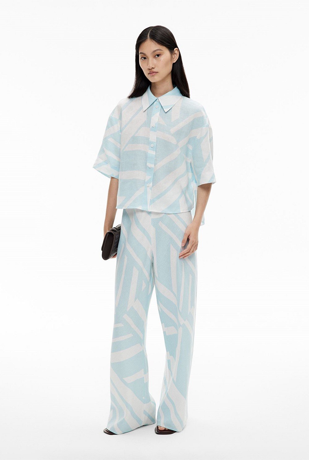 Short Sleeve Printed Linen Shirt