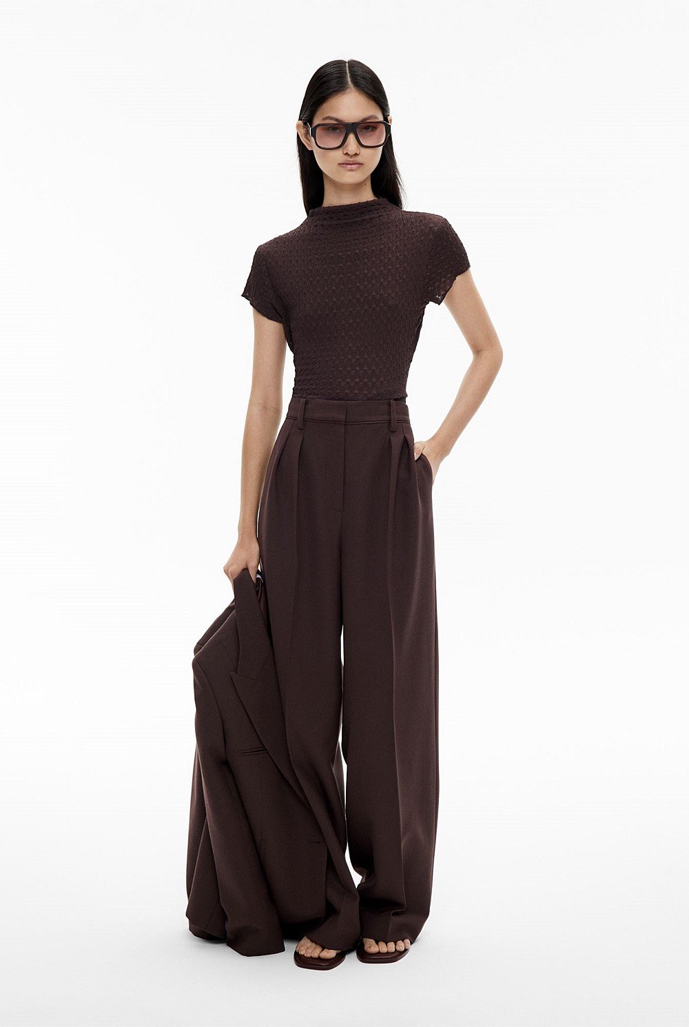 Textured Cap Sleeve T-Shirt