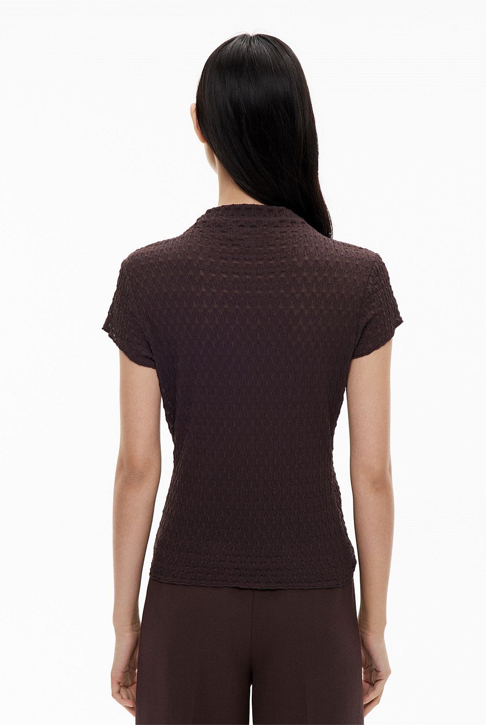 Textured Cap Sleeve T-Shirt