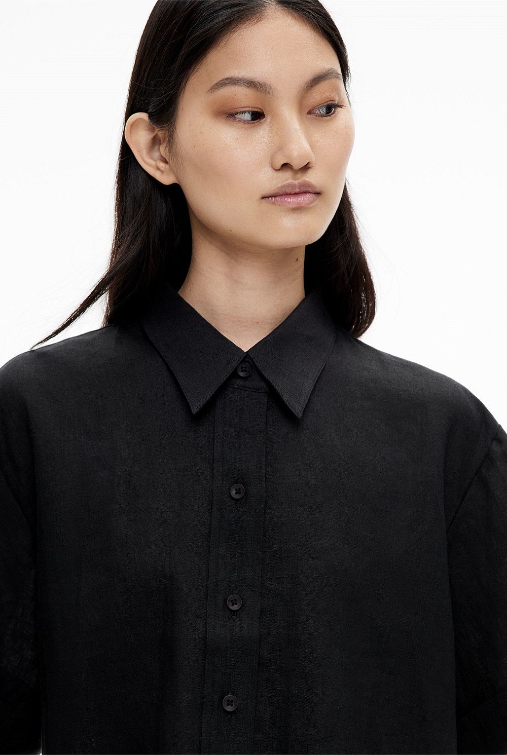Linen Crop Shirt