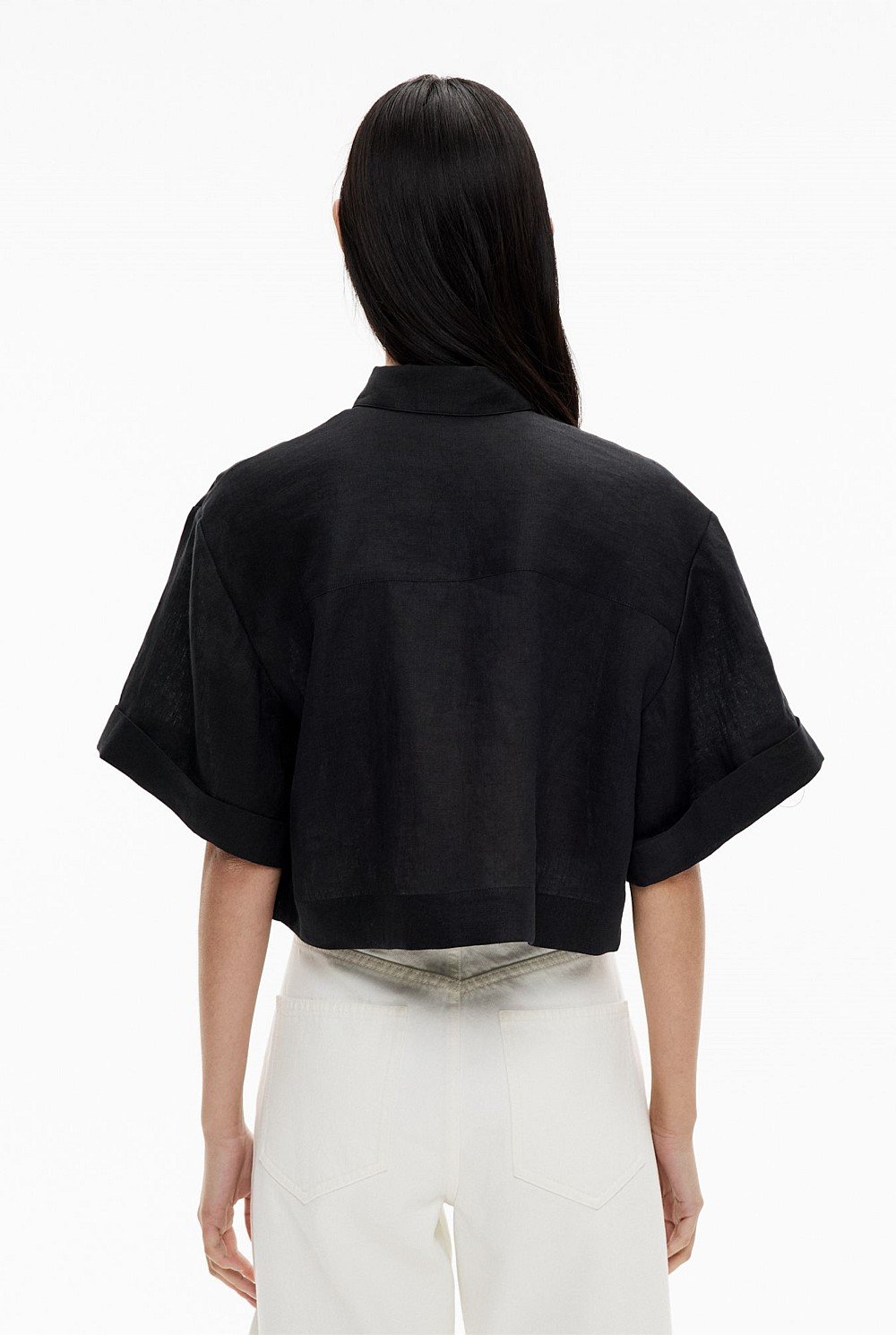 Linen Crop Shirt