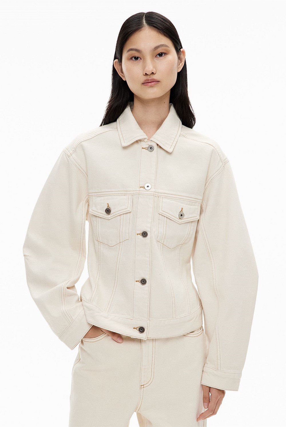 Cinched Denim Jacket