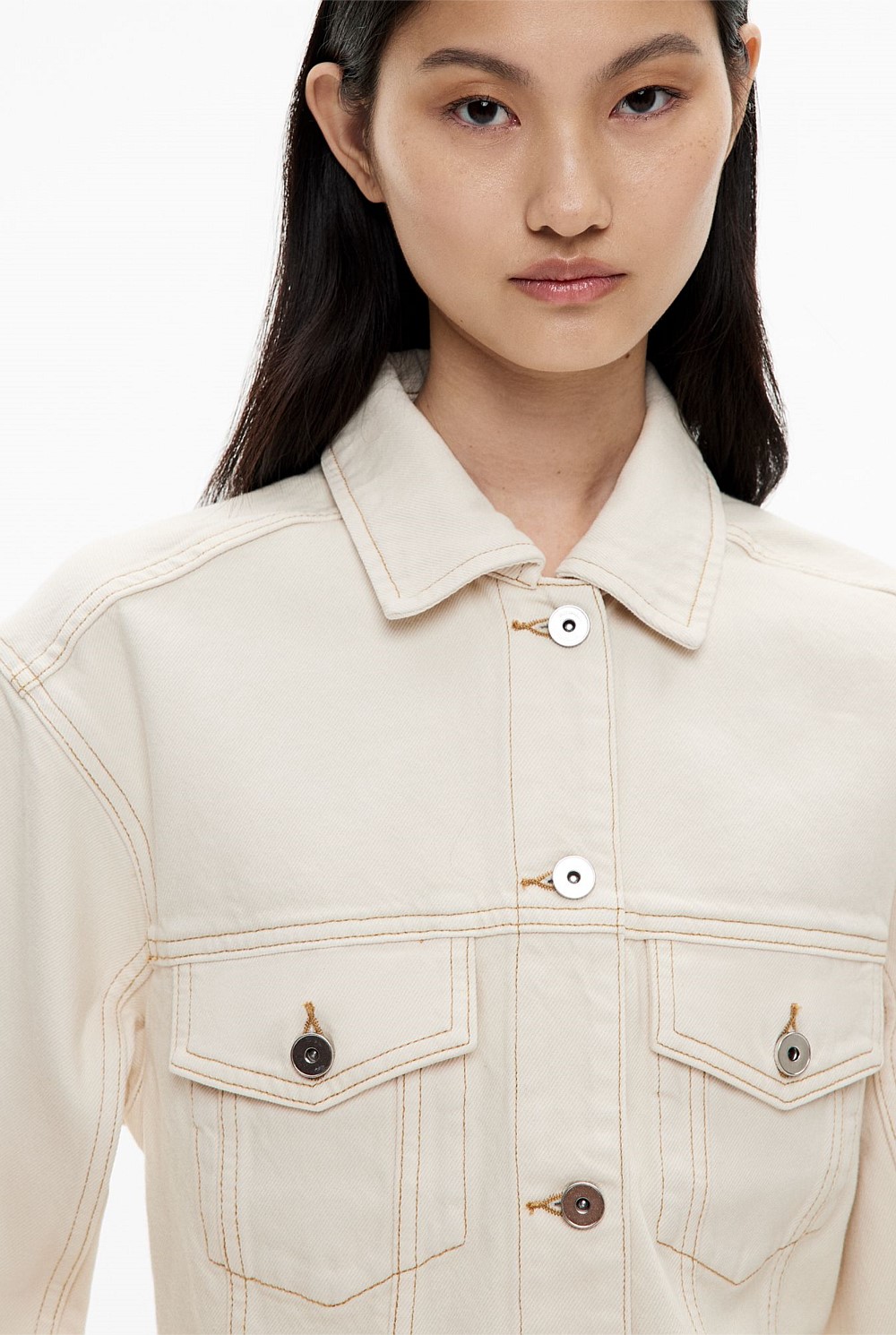 Cinched Denim Jacket