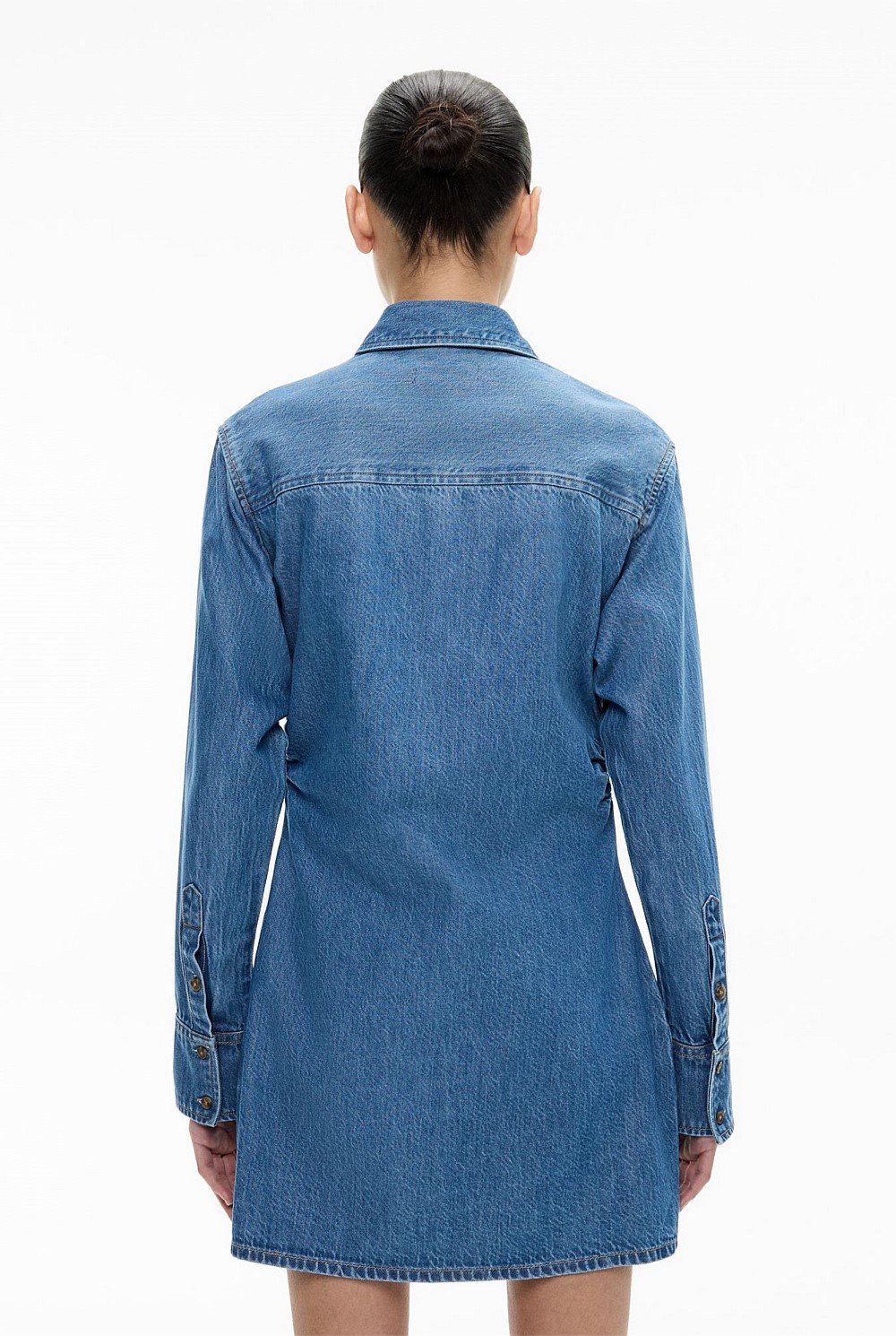 Ruched Denim Dress
