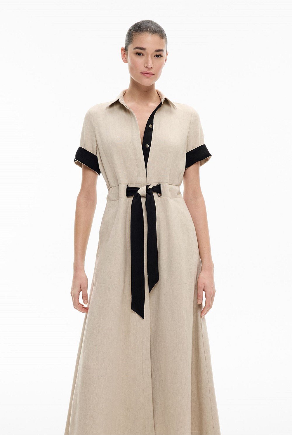 Eyelet Detail Midi Dress