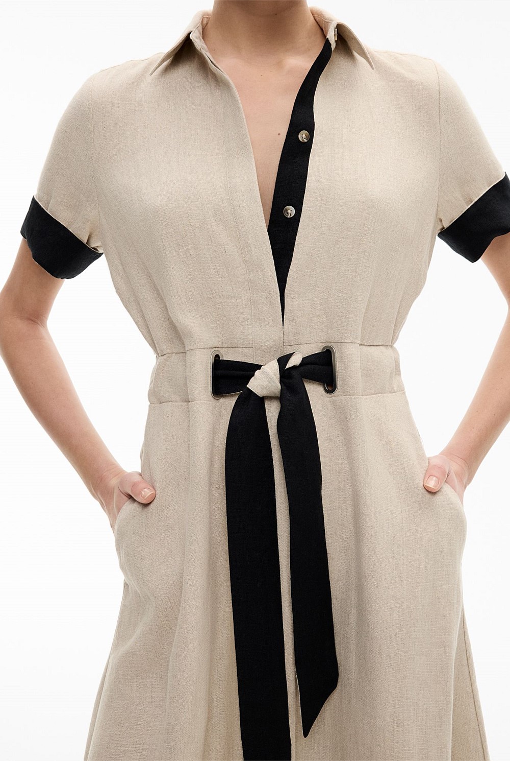 Eyelet Detail Midi Dress