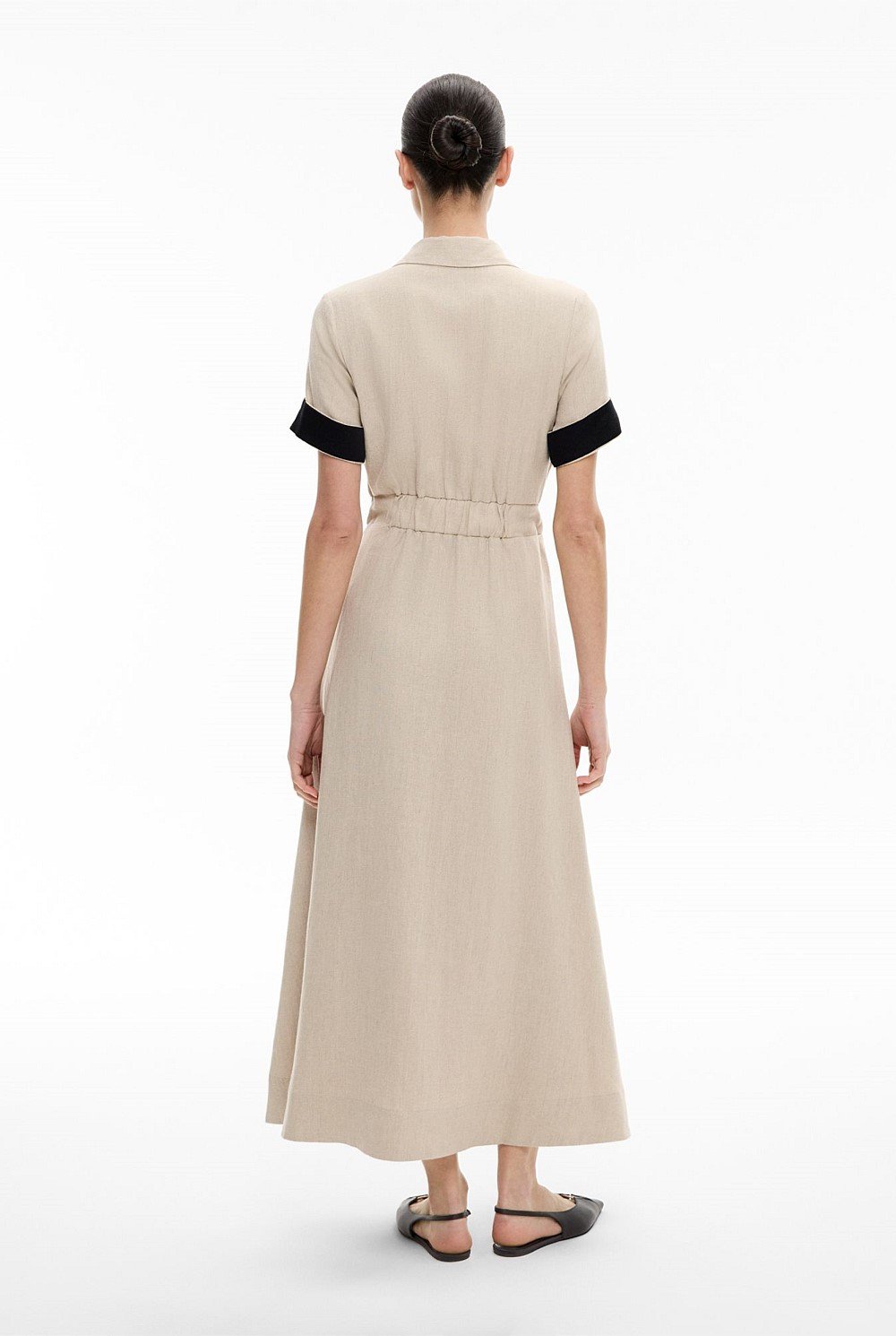 Eyelet Detail Midi Dress