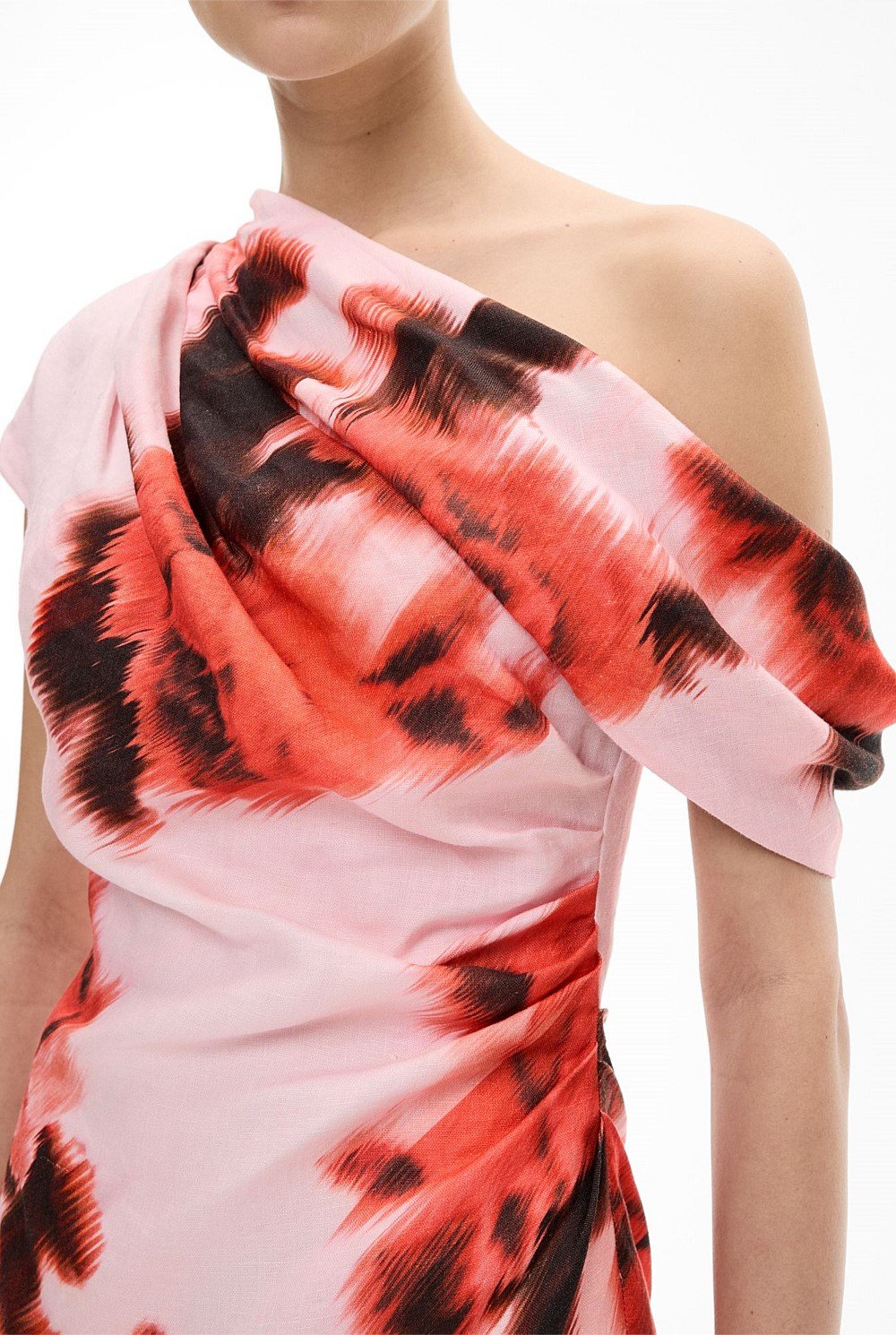 Draped Shoulder Dress
