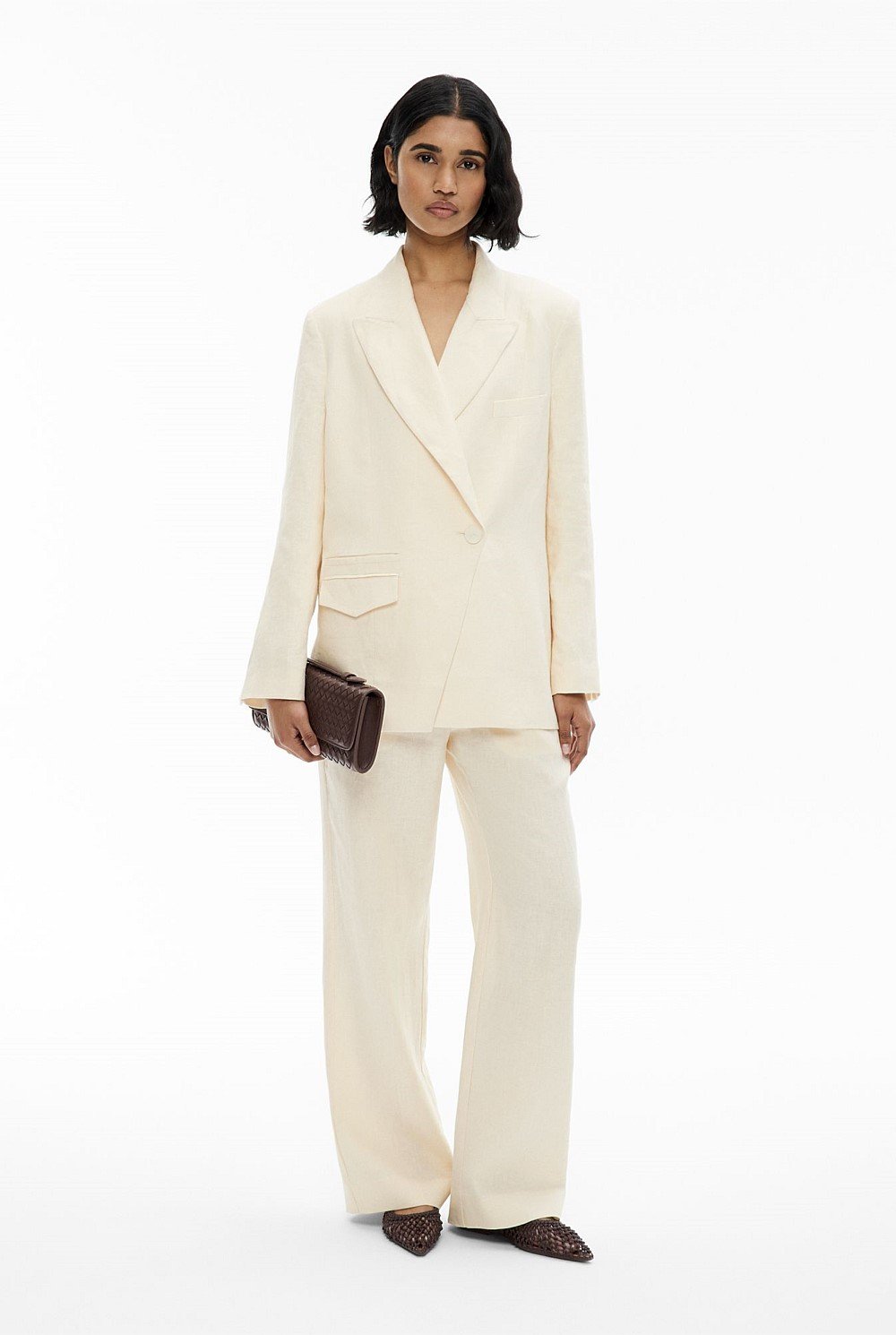 Overlap Button Blazer