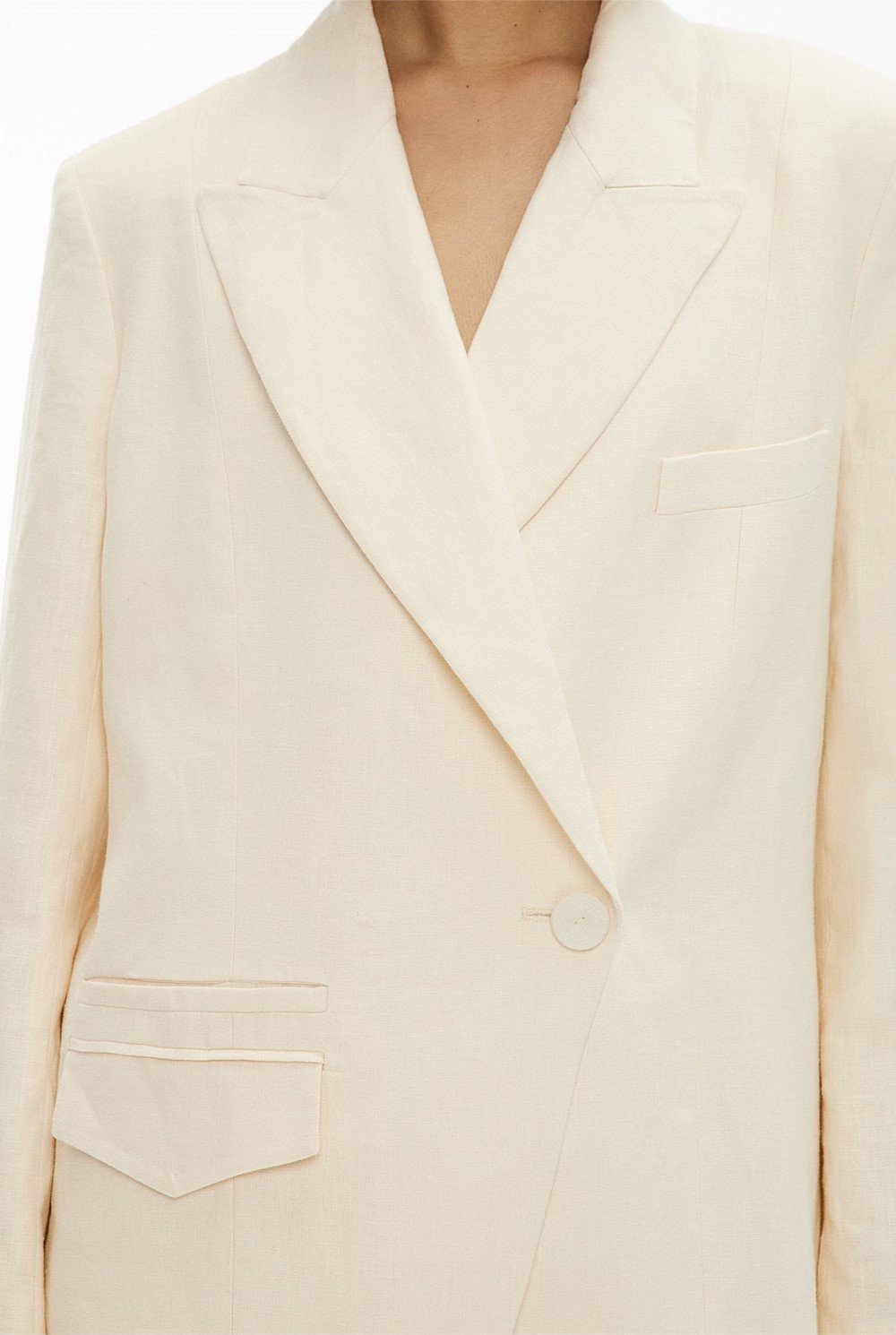 Overlap Button Blazer