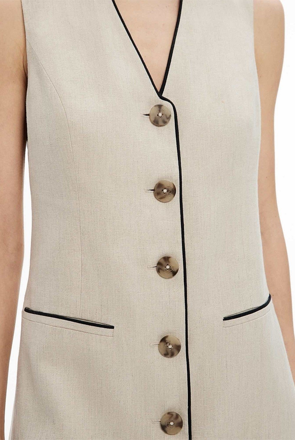 Contrast Piped Dress