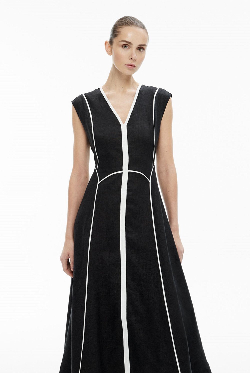 Piped Midi Dress