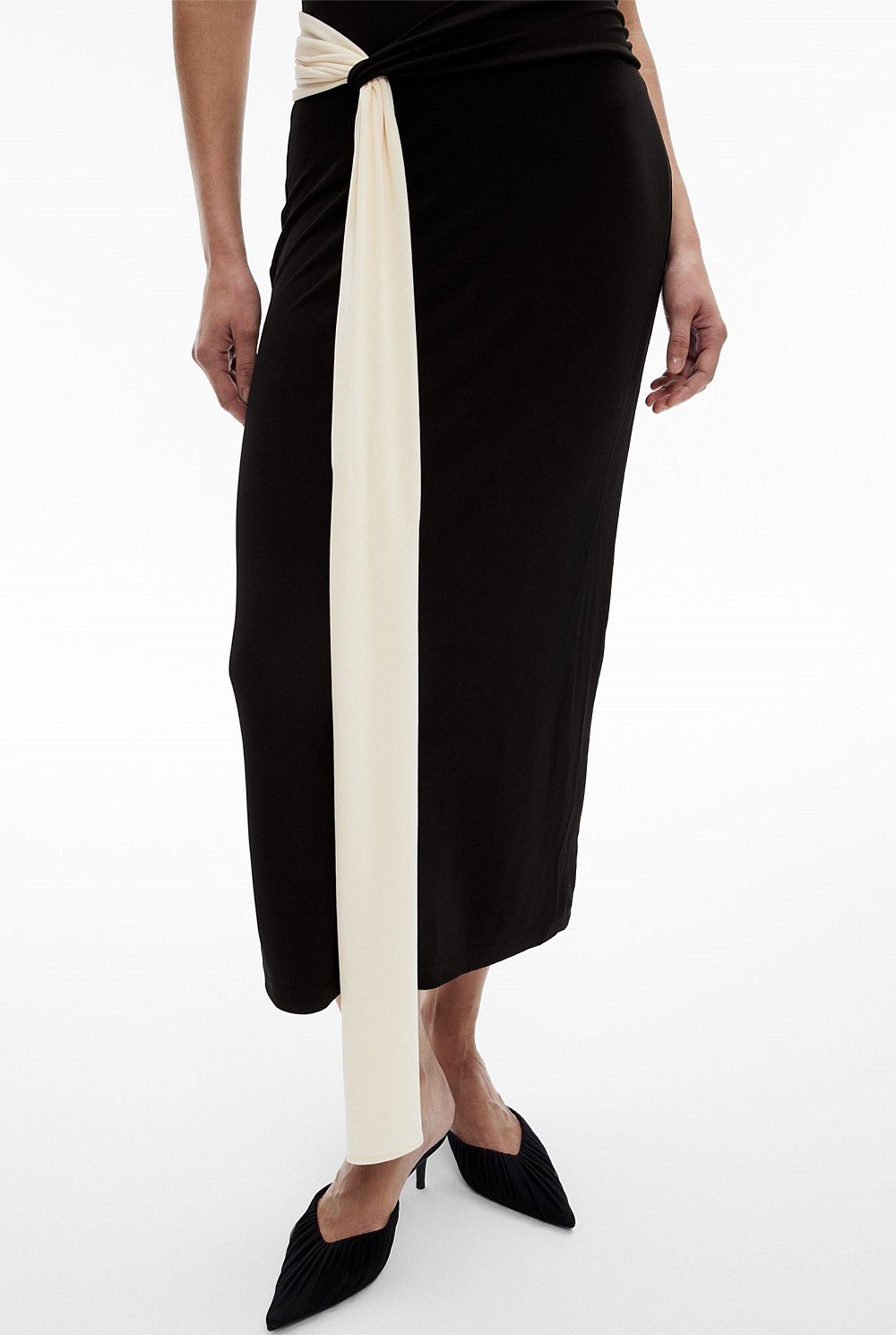 Contrast Drape Dress