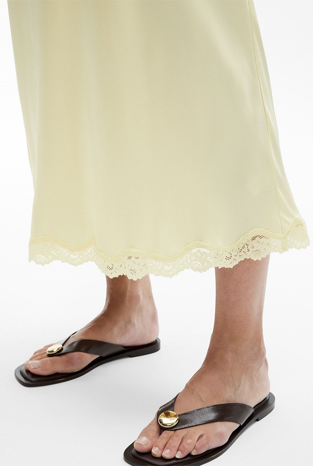 Lace Trim Maxi Skirt