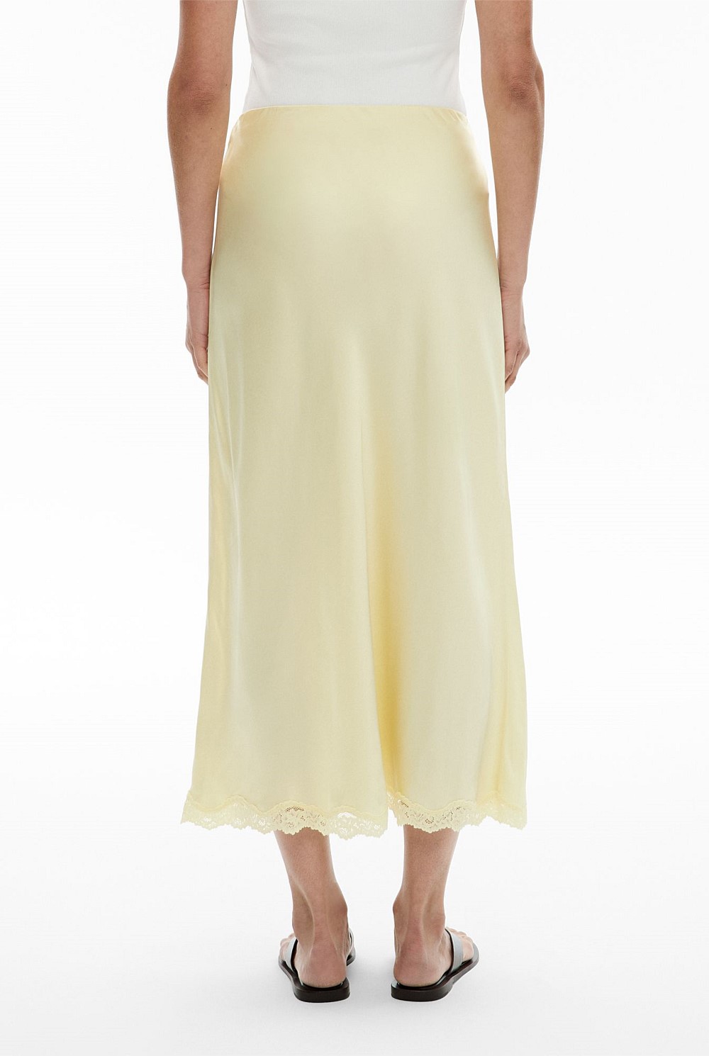 Lace Trim Maxi Skirt