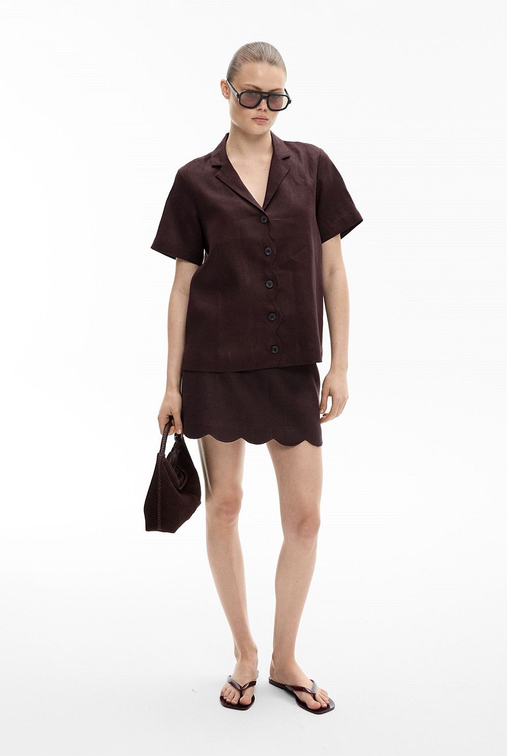 Scalloped Linen Shirt