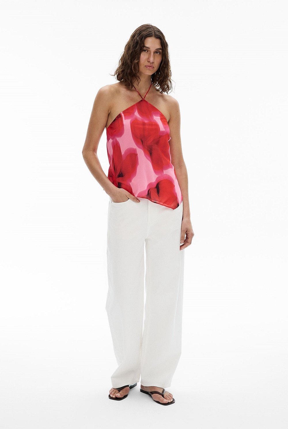 Halter Neck Asymmetric Top