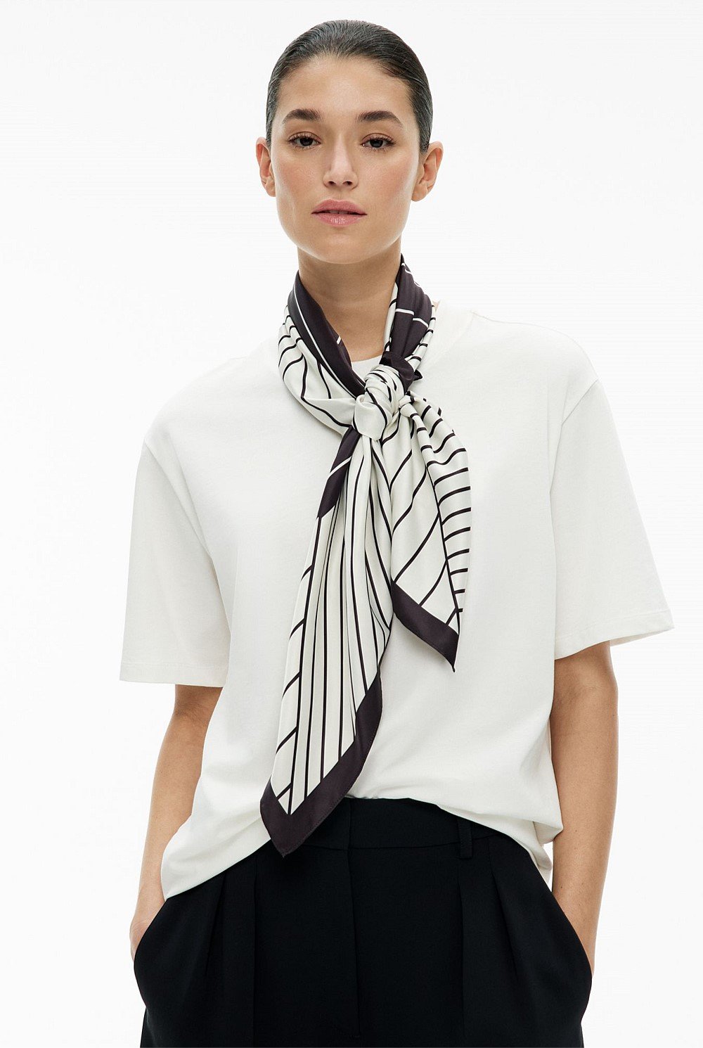 Splice Stripe Satin Scarf