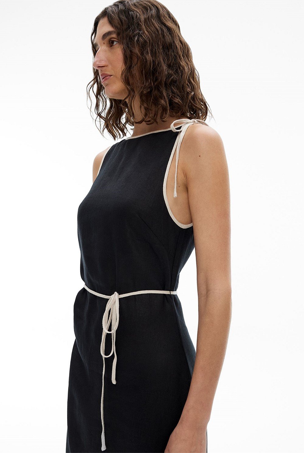 Tie Shoulder Midi Dress