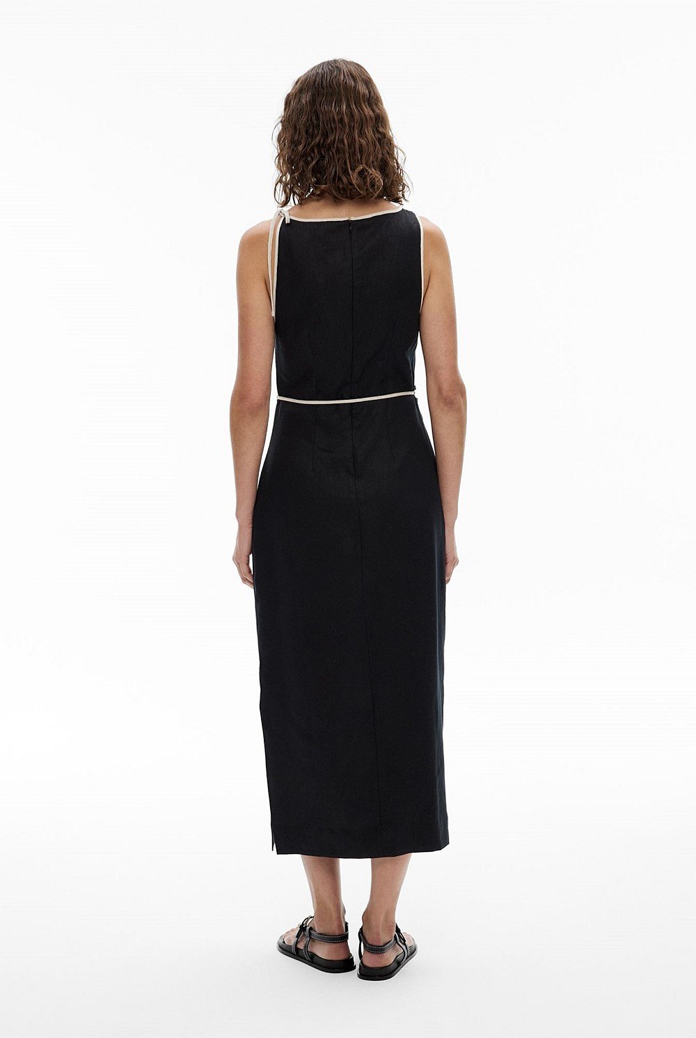 Tie Shoulder Midi Dress