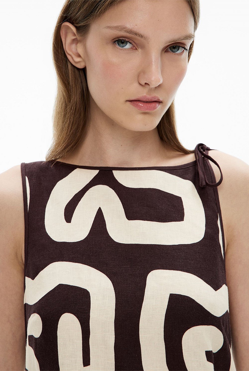 Tie Shoulder Midi Dress