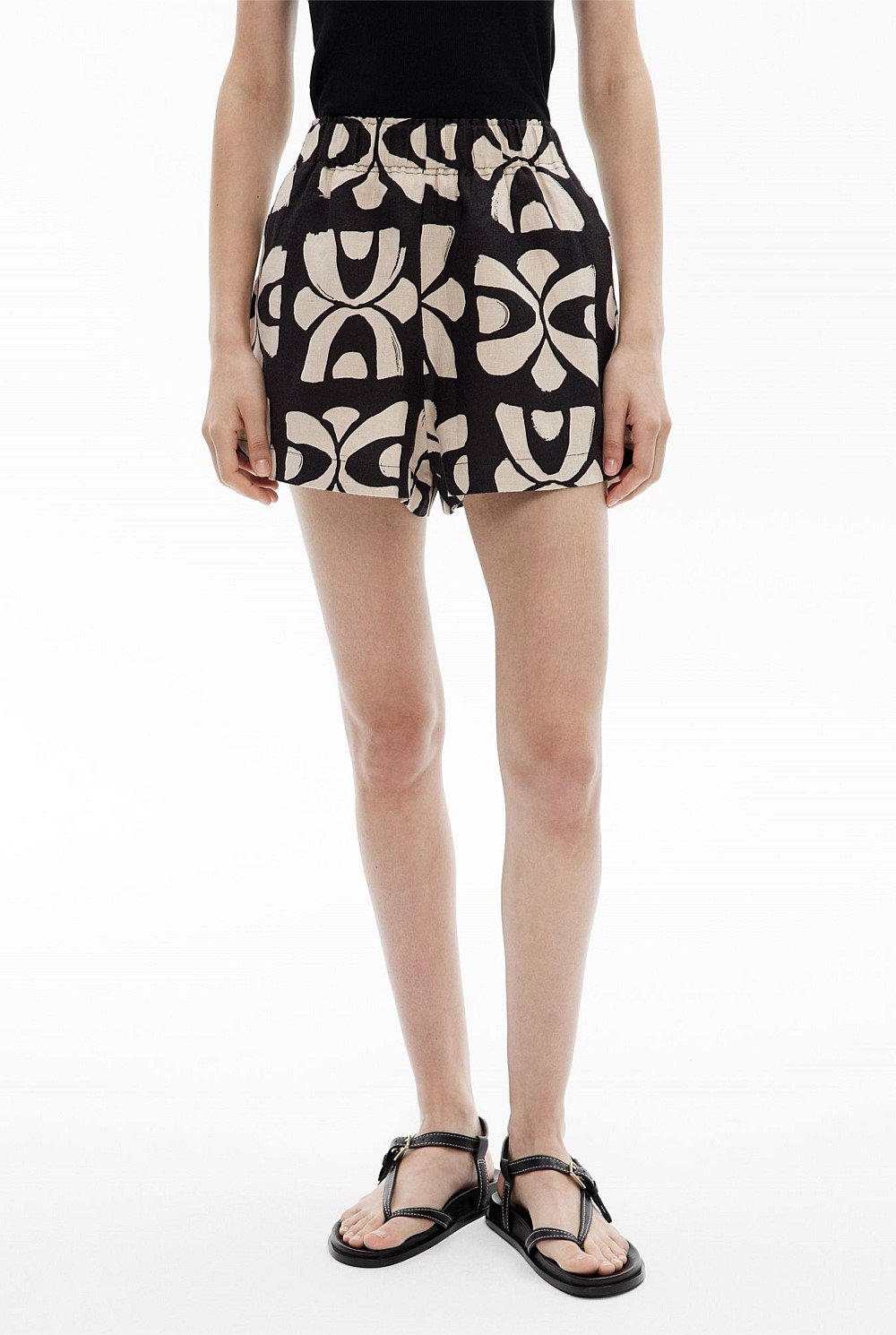 Printed Linen Shorts