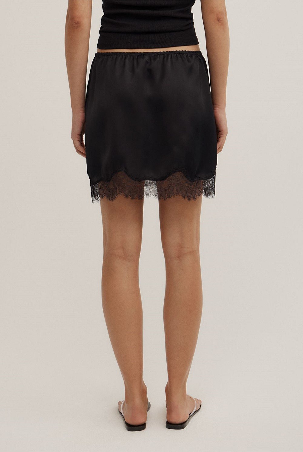 Lace Trim Mini Skirt