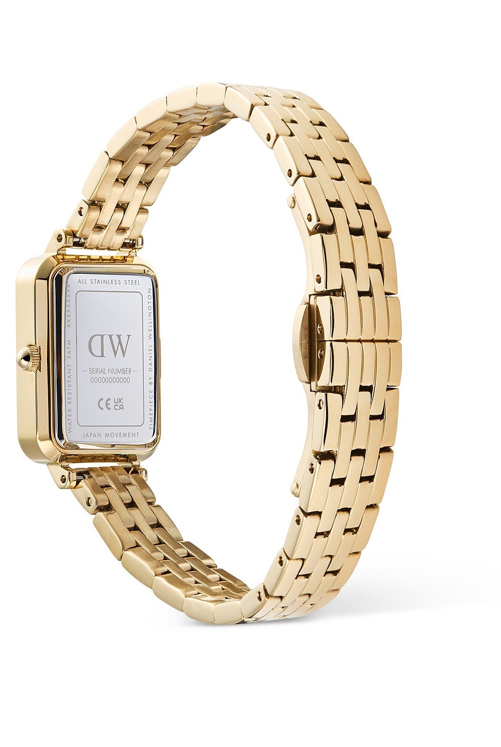 Quadro  Roman Numerals Date 5-link Gold