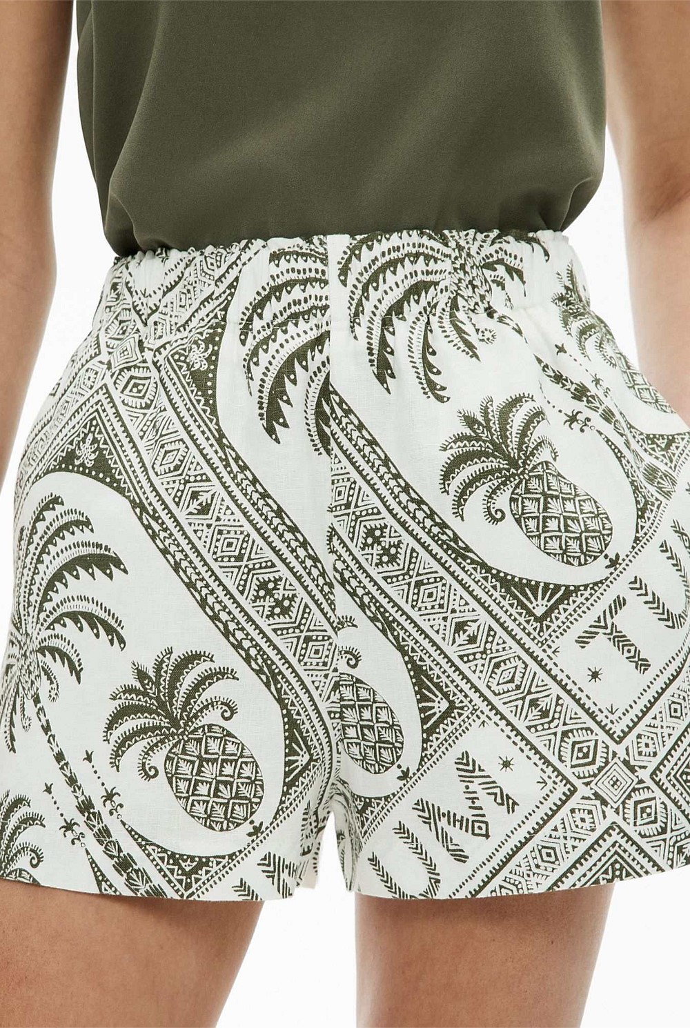 Printed Linen Shorts
