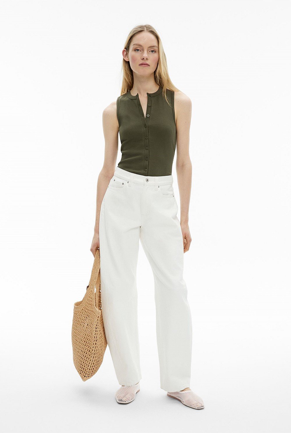 Button Longline Tank Top