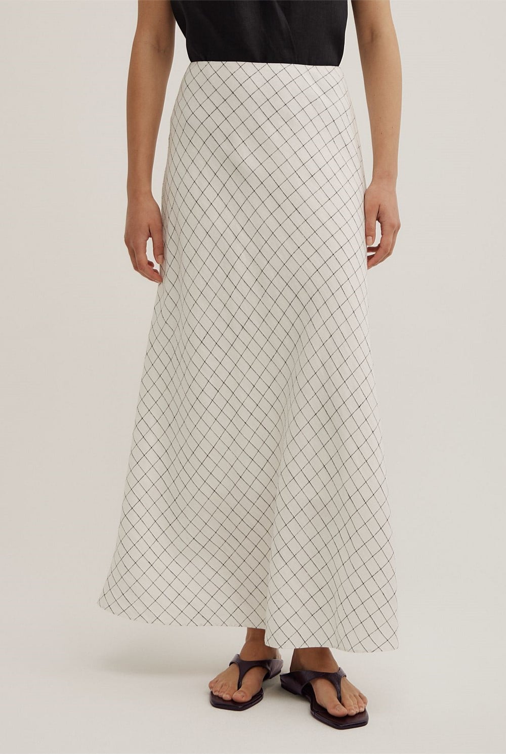 Bias Linen Slip Skirt