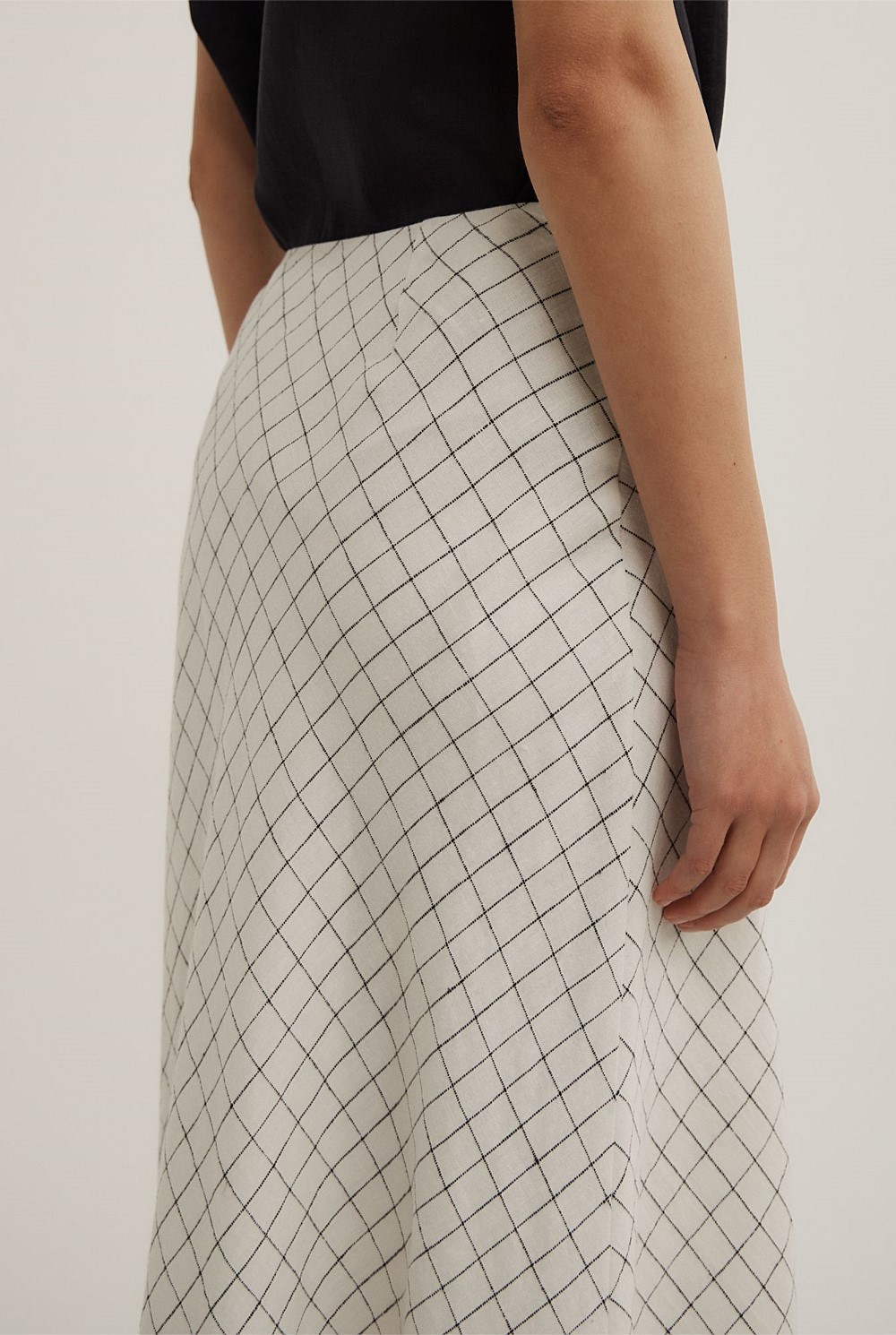 Bias Linen Slip Skirt