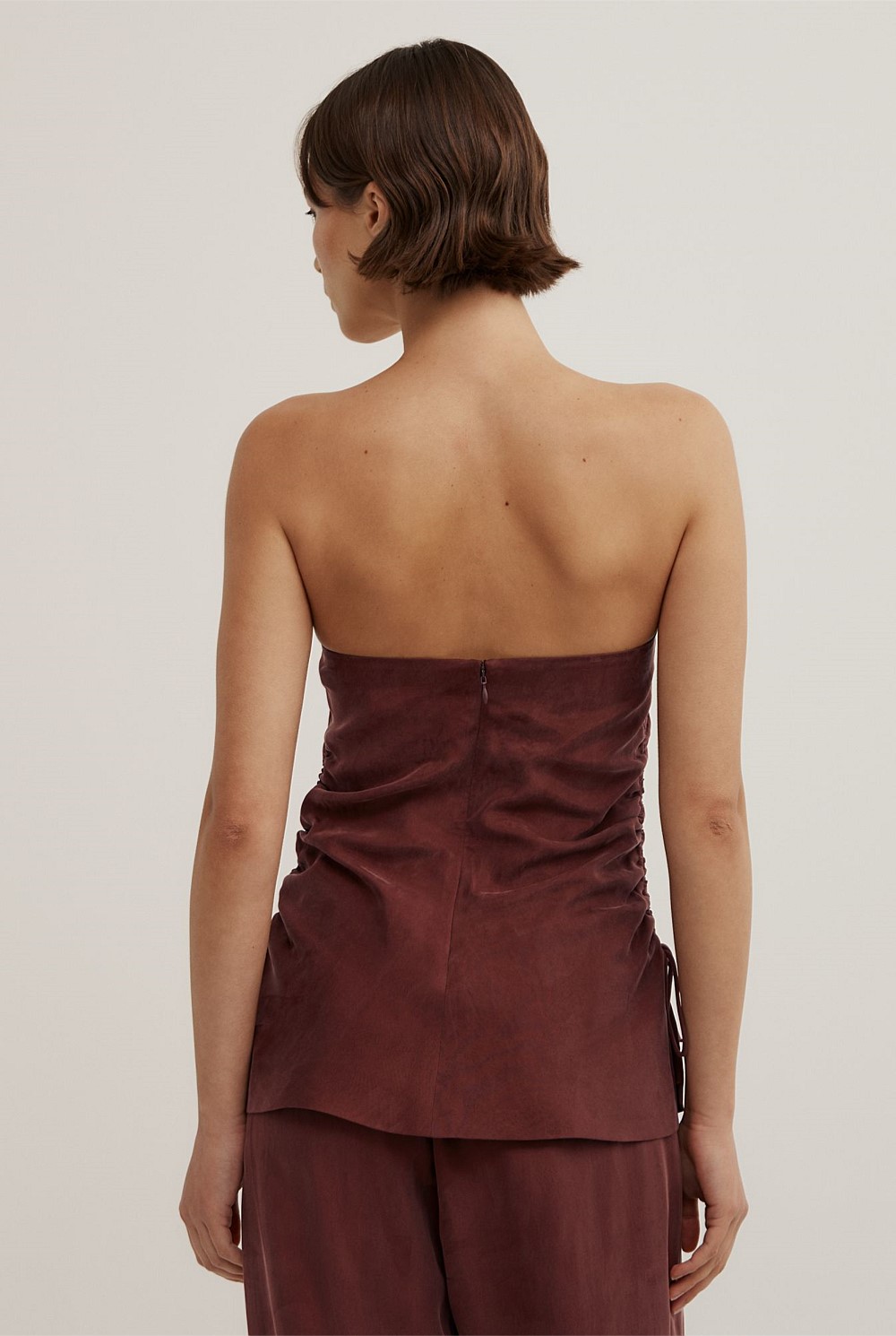 Cupro Strapless Top