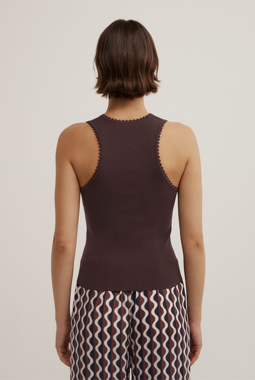 Crochet Detail Knit Tank Top