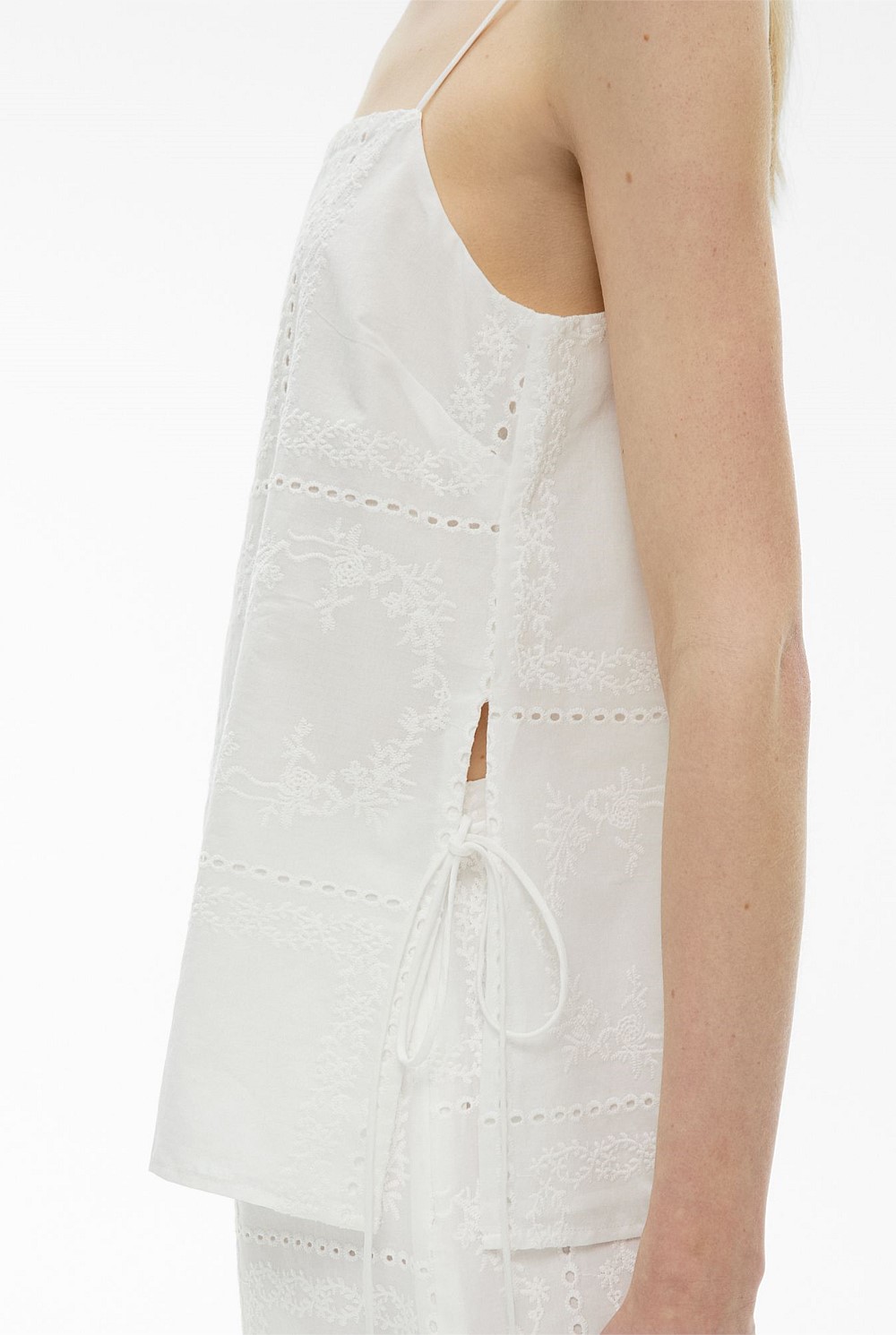 Embroidered Tie Camisole
