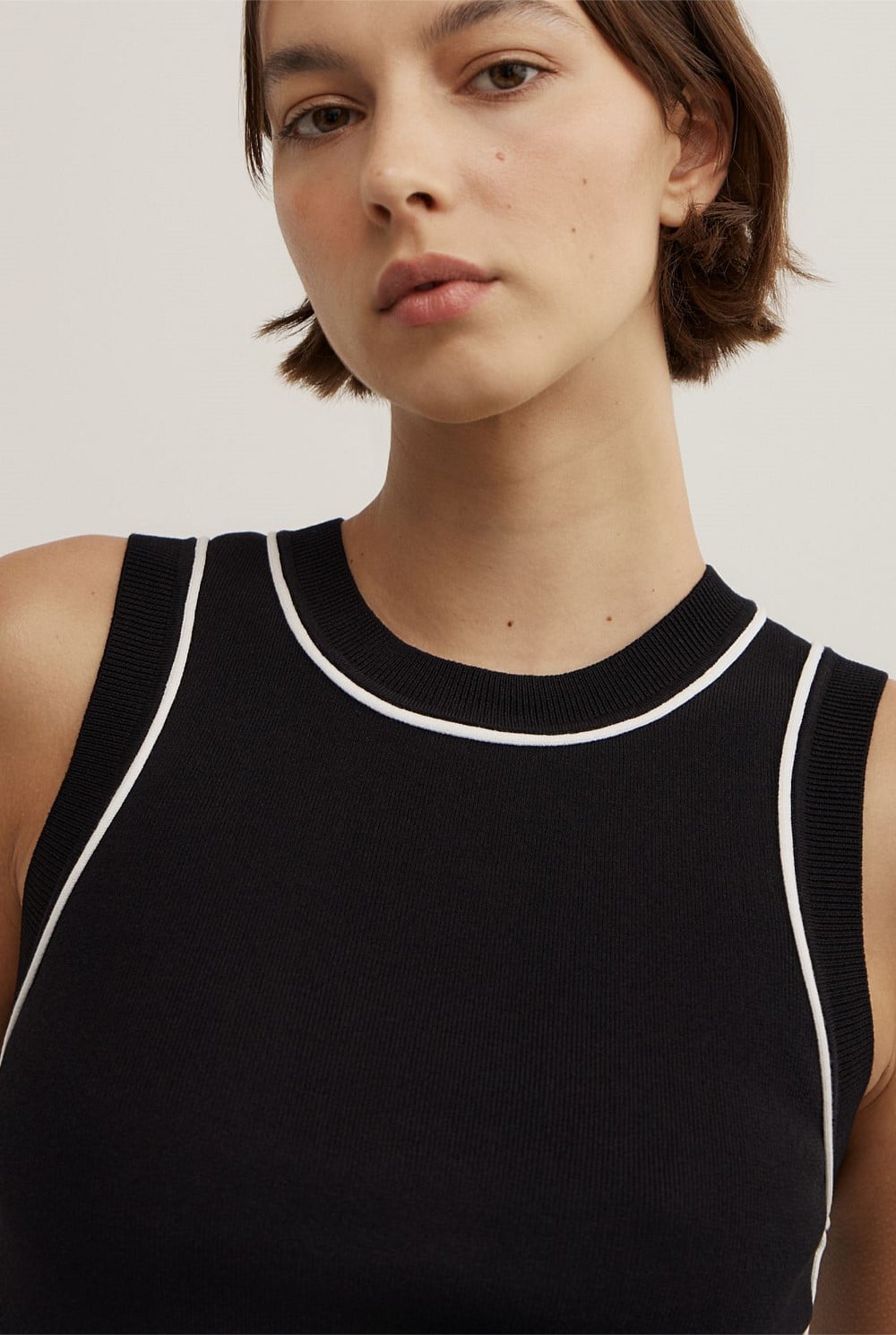Trim Knit Tank Top