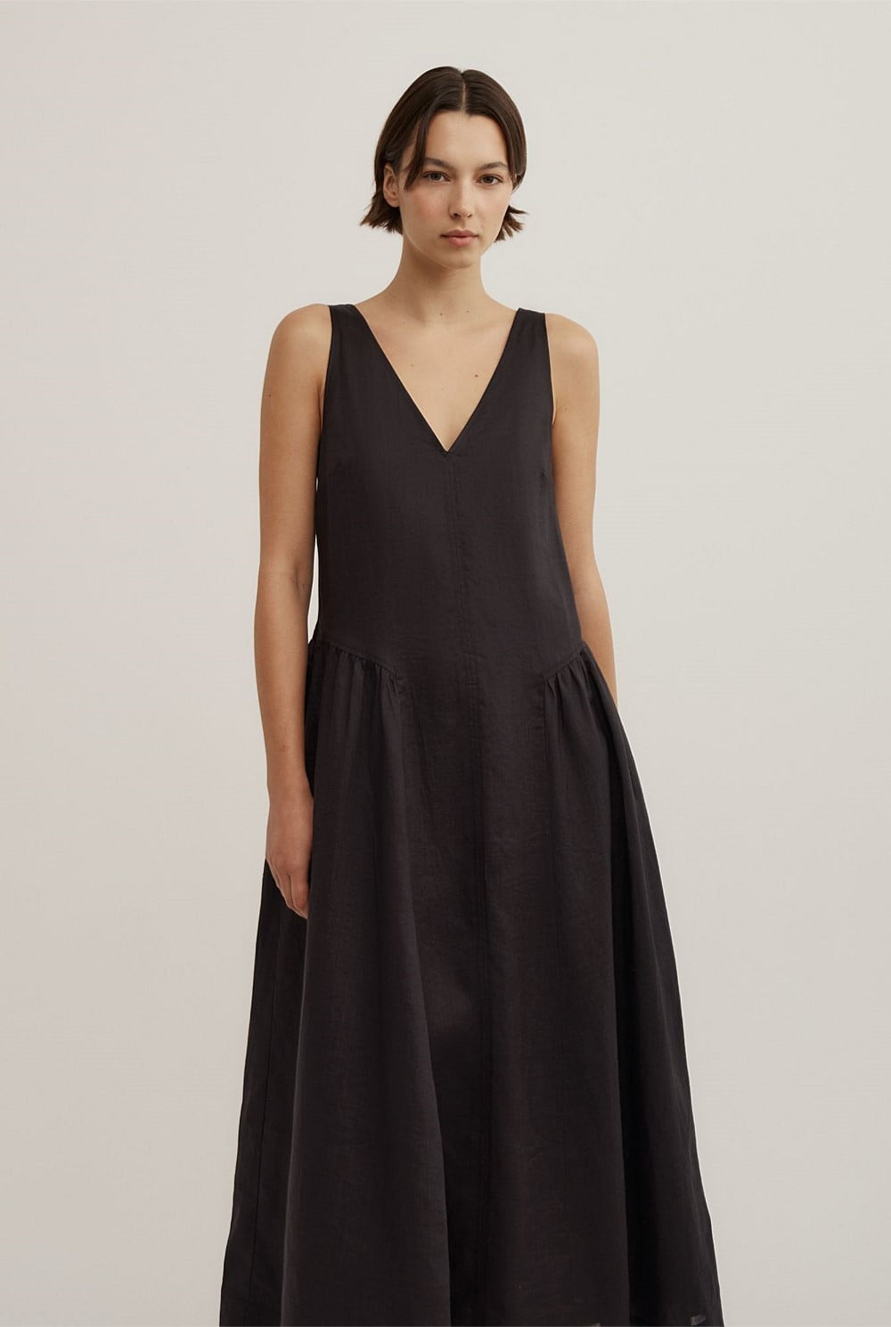 Maxi Panel Gather Dress